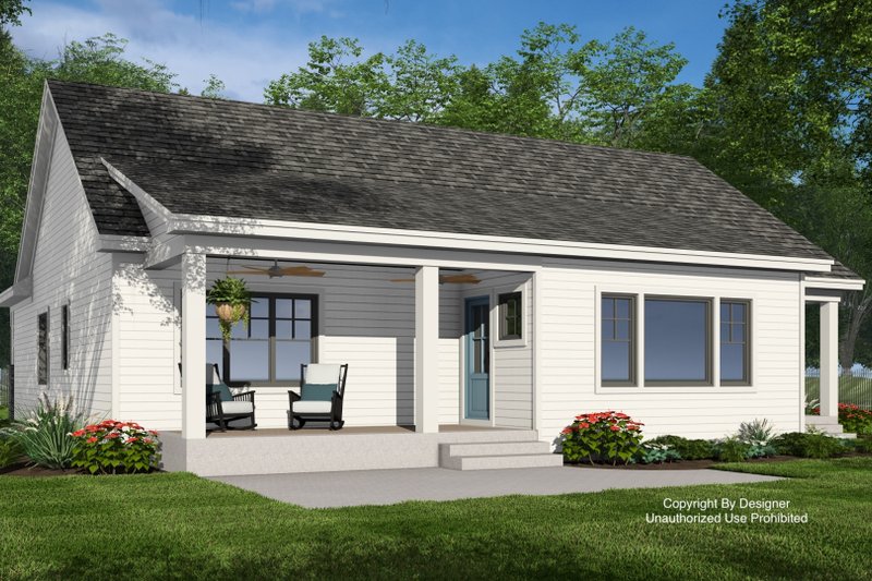 House Design - Exterior - Rear Elevation 2 for Beach House Plan #51-1396 - 3 bed, 2.5 bath