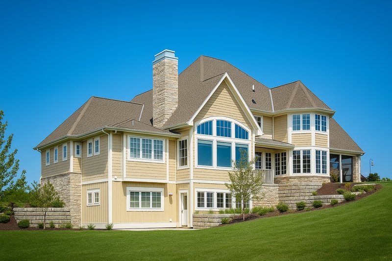 Home Plan - Exterior - Rear Elevation for European House Plan #928-8 - 4 bed, 3.5 bath