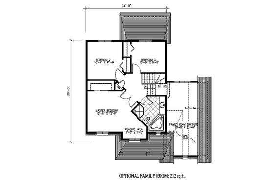 Floor Plan - Upper Floor for Country House Plan #138-307 - 3 bed, 1.5 bath