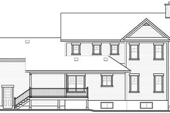 Exterior - Rear Elevation for Country House Plan #23-745 - 3 bed, 2.5 bath
