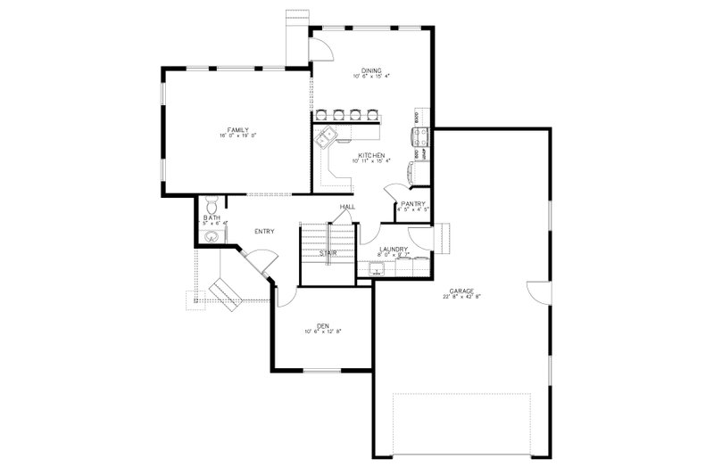 Dream House Plan - Floor Plan - Main Floor for Traditional House Plan #1060-154 - 3 bed, 2.5 bath