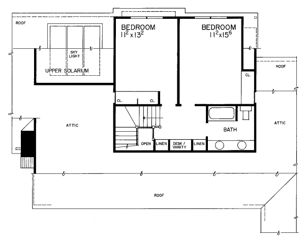 Traditional Floor Plan - Upper Floor Plan #72-351