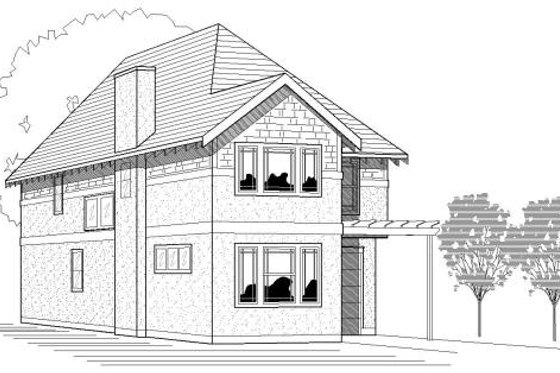 Exterior - Front Elevation for Traditional House Plan #423-9 - 3 bed, 2.5 bath