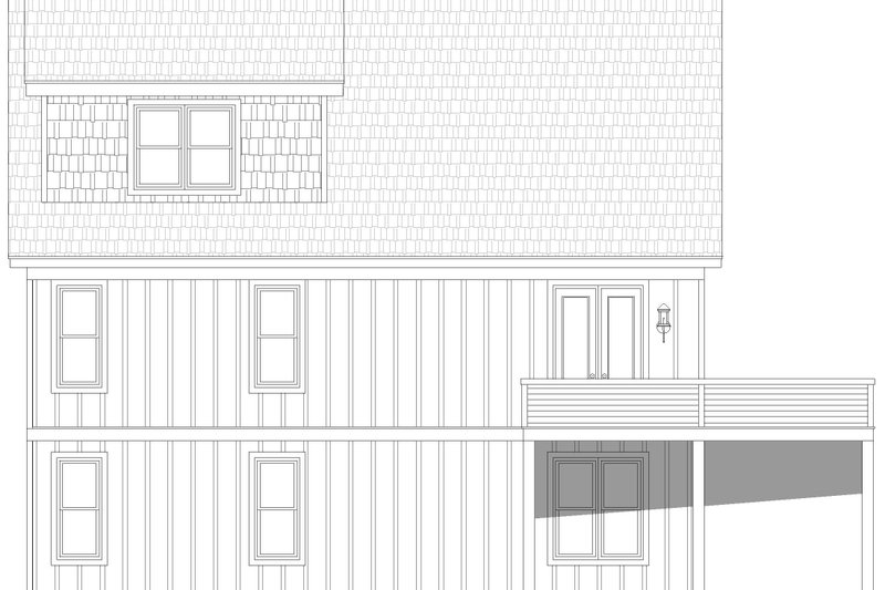 House Blueprint - Exterior - Rear Elevation for Country House Plan #932-1262 - 2 bed, 4 bath