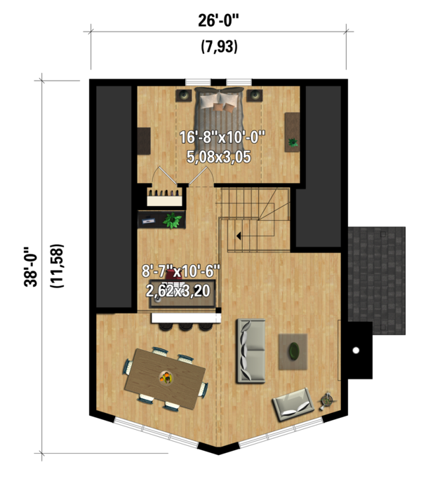 Cabin Floor Plan - Upper Floor Plan #25-4586