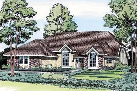 Exterior - Front Elevation for Traditional House Plan #312-286 - 4 bed, 3.5 bath