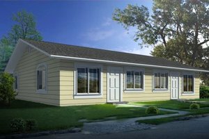 Ranch Exterior - Front Elevation Plan #1-1300