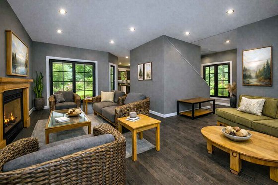 Interior - Family Room 1 for Mediterranean House Plan #1101-62 - 2 bed, 2.5 bath