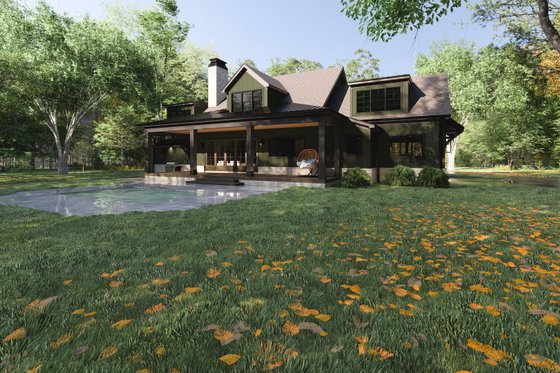 Exterior - Rear Elevation 1 for Country House Plan #1094-20 - 3 bed, 4 bath