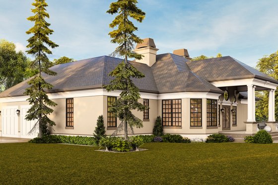 Exterior - Rear Elevation 2 for European House Plan #119-322 - 4 bed, 3 bath