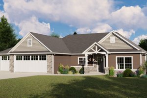 Ranch Exterior - Front Elevation Plan #1064-87