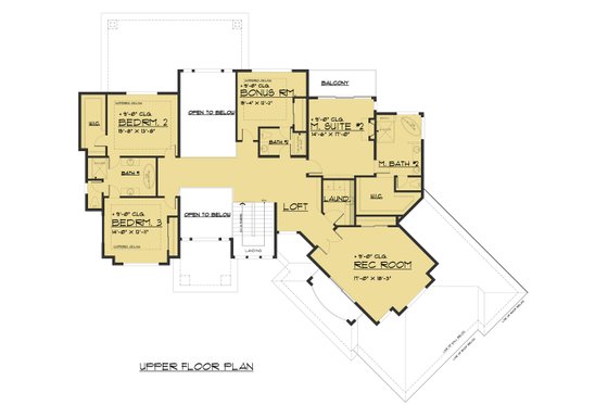 Floor Plan - Upper Floor 2 for Contemporary House Plan #1066-73 - 5 bed, 4.5 bath