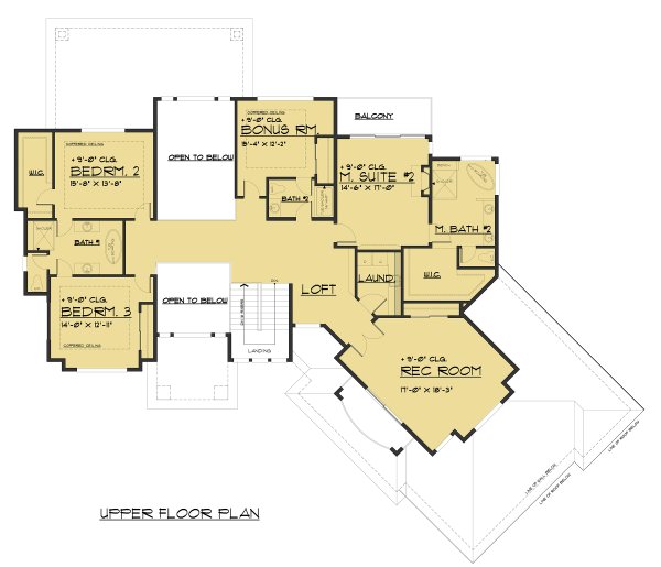 Home Plan - Contemporary Floor Plan - Upper Floor Plan #1066-73