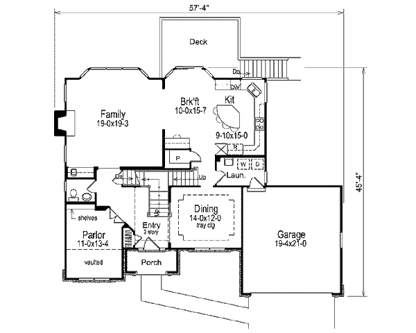 Traditional Floor Plan - Main Floor Plan #57-270