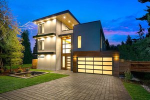 Exterior - Front Elevation 3 for Modern House Plan #1066-3 - 3 bed, 4.5 bath