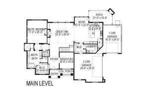 Floor Plan - Main Floor for Traditional House Plan #920-19 - 4 bed, 2.5 bath