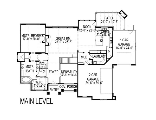Dream House Plan - Traditional Floor Plan - Main Floor Plan #920-19
