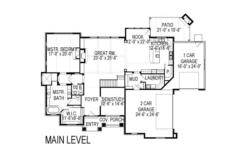 Dream House Plan - Floor Plan - Main Floor for Traditional House Plan #920-19 - 4 bed, 2.5 bath