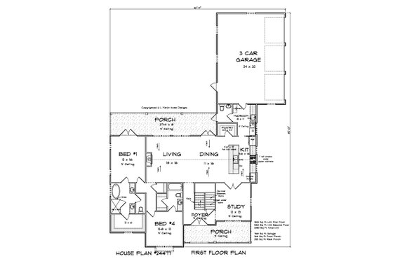 Floor Plan - Main Floor 2 for Farmhouse House Plan #513-2270 - 4 bed, 3.5 bath