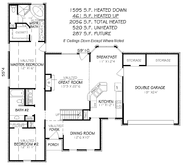 Traditional Floor Plan - Main Floor Plan #424-66