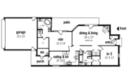 Traditional Style House Plan - 2 Beds 2 Baths 1410 Sq/Ft Plan #45-299 