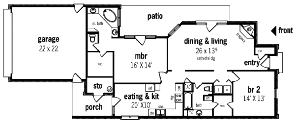 Traditional Floor Plan - Main Floor Plan #45-299