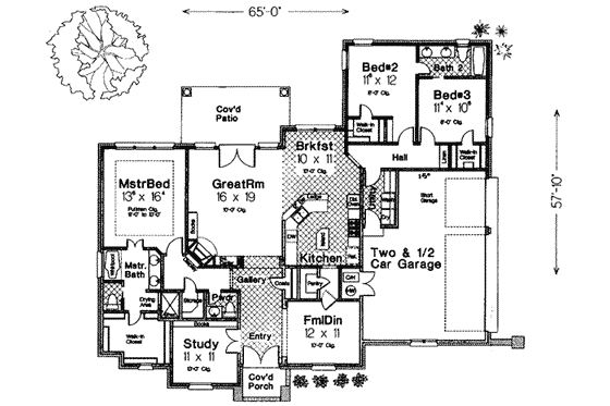 Floor Plan - Main Floor for European House Plan #310-243 - 3 bed, 2.5 bath