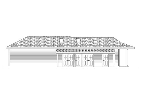 Exterior - Rear Elevation for Traditional House Plan #124-1381 - 1 bed, 2 bath