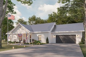 Ranch Exterior - Front Elevation Plan #44-257