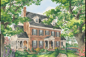Colonial Exterior - Front Elevation Plan #25-4761