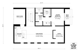Floor Plan - Main Floor for Farmhouse House Plan #933-10 - 2 bed, 2 bath