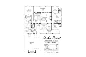 Floor Plan - Main Floor for Farmhouse House Plan #1074-63 - 4 bed, 2.5 bath