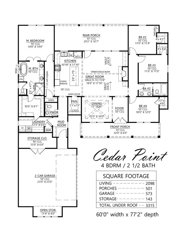 Dream House Plan - Farmhouse Floor Plan - Main Floor Plan #1074-63