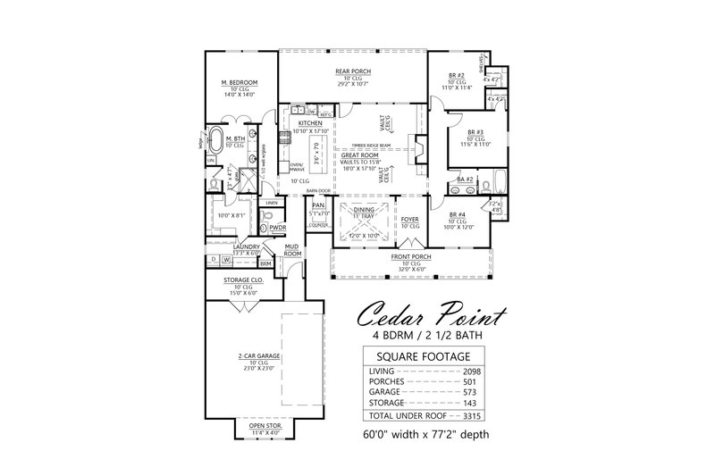 House Plan Design - Floor Plan - Main Floor for Farmhouse House Plan #1074-63 - 4 bed, 2.5 bath