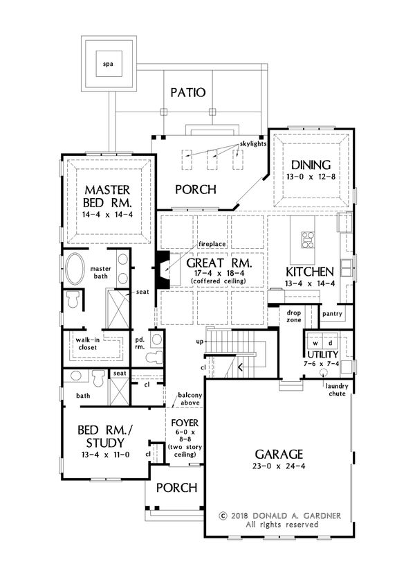 Architectural House Design - Farmhouse Floor Plan - Main Floor Plan #929-1064