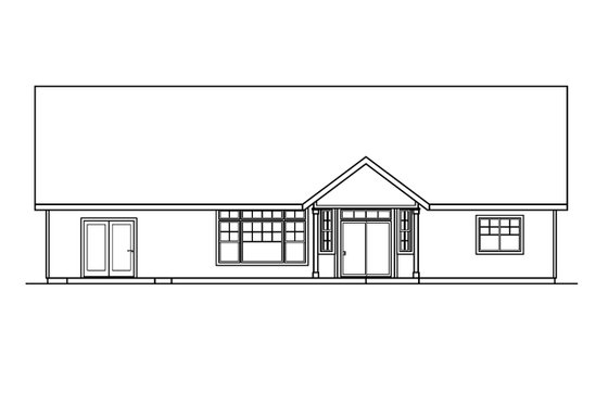 Exterior - Rear Elevation for Craftsman House Plan #124-504 - 3 bed, 2 bath
