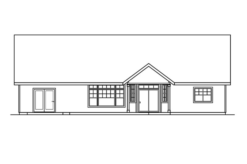 House Plan Design - Exterior - Rear Elevation for Craftsman House Plan #124-504 - 3 bed, 2 bath