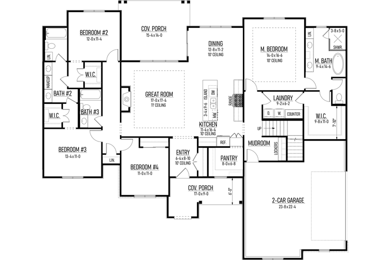 Home Plan - Floor Plan - Main Floor for Farmhouse House Plan #1093-2 - 4 bed, 3 bath