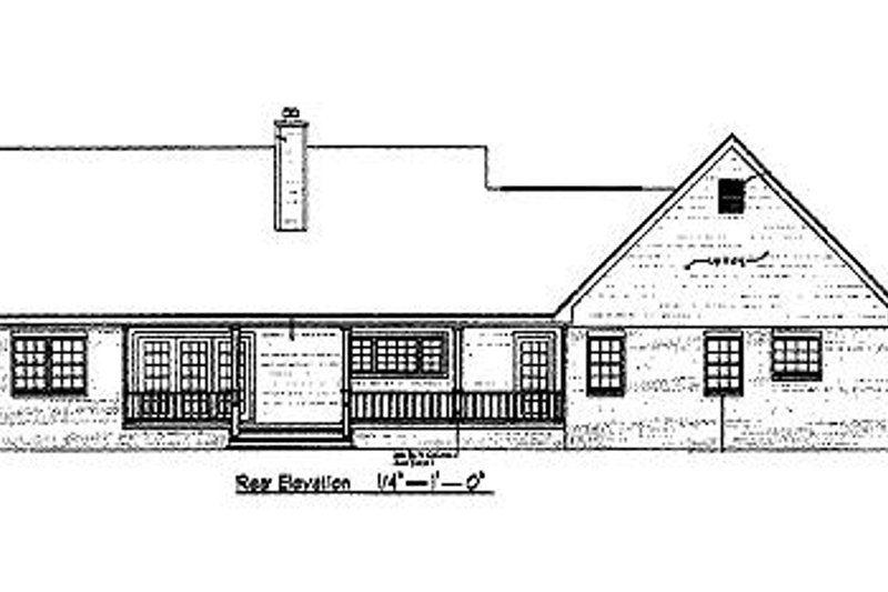 Home Plan - Exterior - Rear Elevation for Country House Plan #14-232 - 3 bed, 2 bath