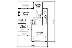 Floor Plan - Main Floor for Farmhouse House Plan #20-2362 - 3 bed, 3 bath