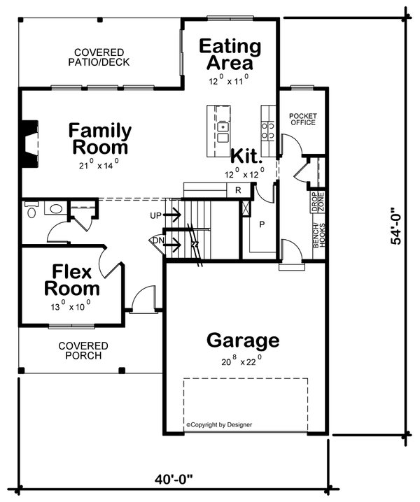 Dream House Plan - Farmhouse Floor Plan - Main Floor Plan #20-2362