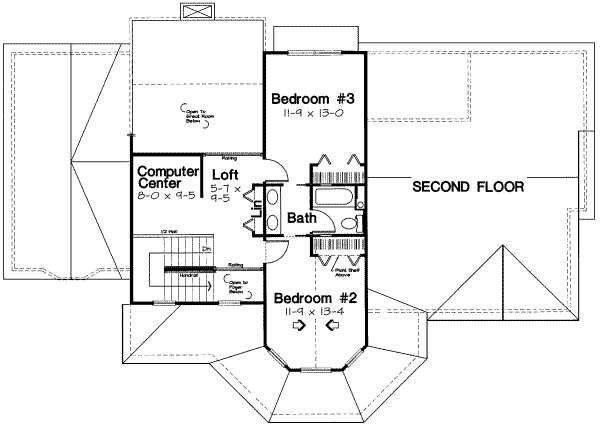 Country Floor Plan - Upper Floor Plan #312-573