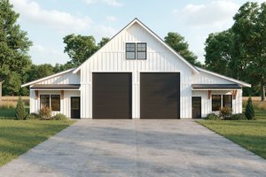 Exterior - Front Elevation for Barndominium House Plan #1070-173 - 2 bed, 1 bath