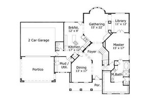 Floor Plan - Main Floor for European House Plan #411-741 - 5 bed, 3.5 bath