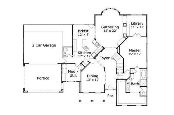 Floor Plan - Main Floor for European House Plan #411-741 - 5 bed, 3.5 bath