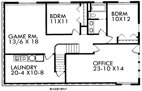 Traditional Floor Plan - Lower Floor Plan #303-331