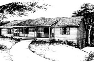 Ranch Exterior - Front Elevation Plan #10-134