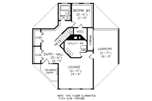Floor Plan - Lower Floor for Colonial House Plan #456-34 - 4 bed, 3 bath
