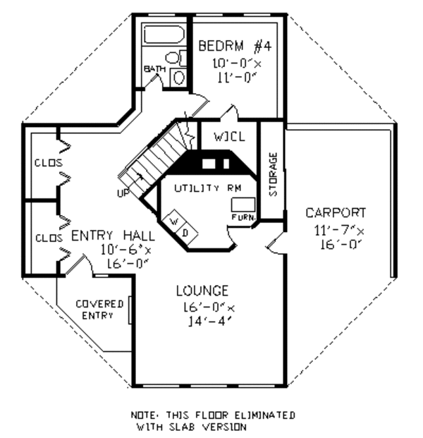 Colonial Floor Plan - Lower Floor Plan #456-34