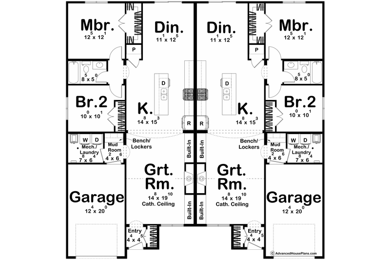Home Plan - Floor Plan - Main Floor for Modern House Plan #455-478 - 2 bed, 1 bath